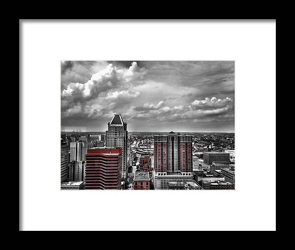 Baltimore Framed Print featuring the photograph Downtown Baltimore City by Chris Montcalmo