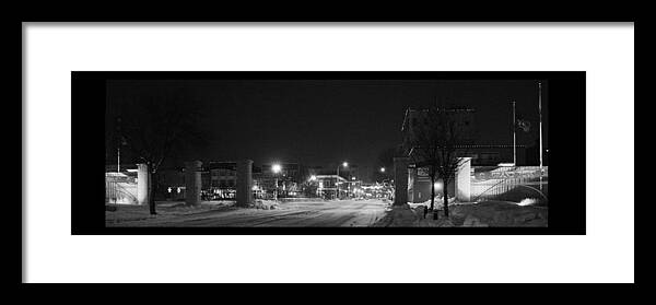 Old Buildings Framed Print featuring the photograph Downtown City Lights by Jana Rosenkranz