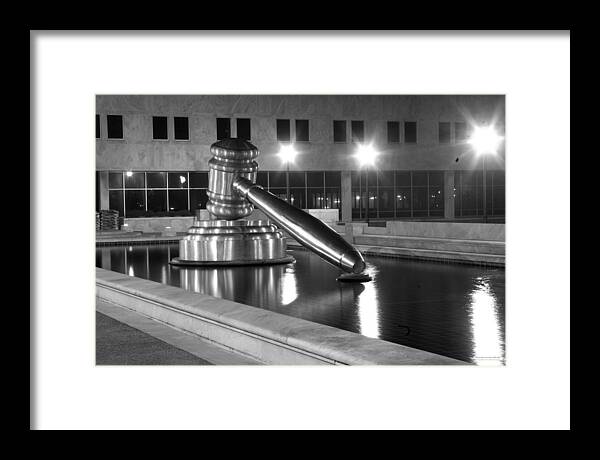 Columbus Framed Print featuring the photograph Downtown Columbus bw1026 by Brian Gryphon