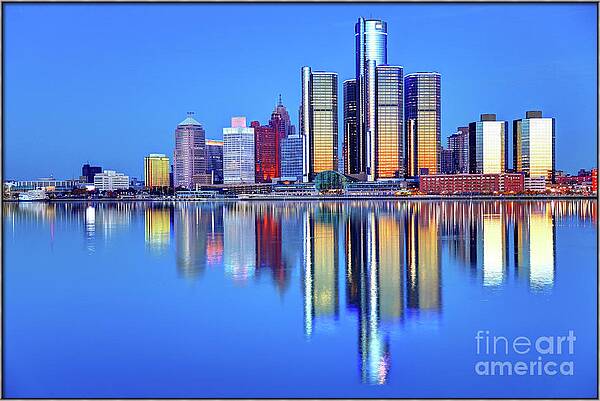 Downtown Detroit, Michigan Skyline  by Denis Tangney Jr