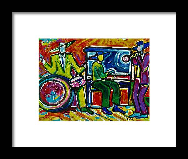 Music Framed Print featuring the painting Downtown by Emery Franklin
