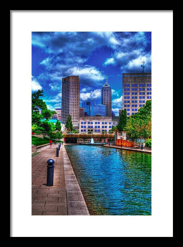 Indianapolis Framed Print featuring the photograph Downtown Indianapolis Canal by David Haskett II