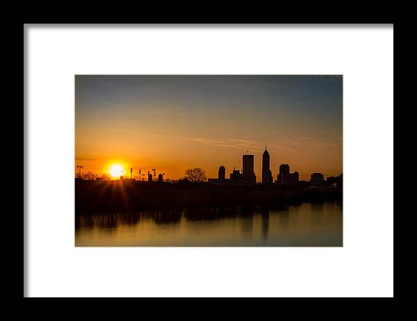 Art Framed Print featuring the photograph Downtown Indianapolis Sunrise by Ron Pate