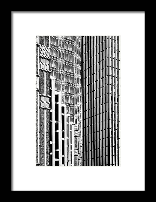 Pittsburgh Framed Print featuring the photograph Downtown Pittsburgh Architecture Design - Black and White by Mitch Spence