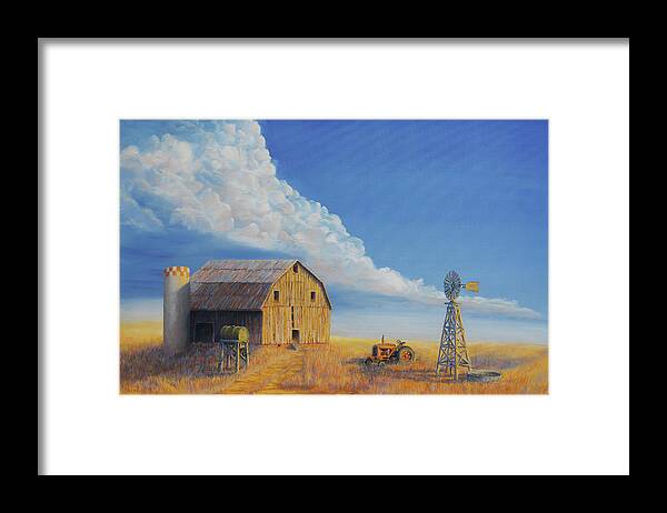 Barn Framed Print featuring the painting Downtown Wyoming by Jerry McElroy