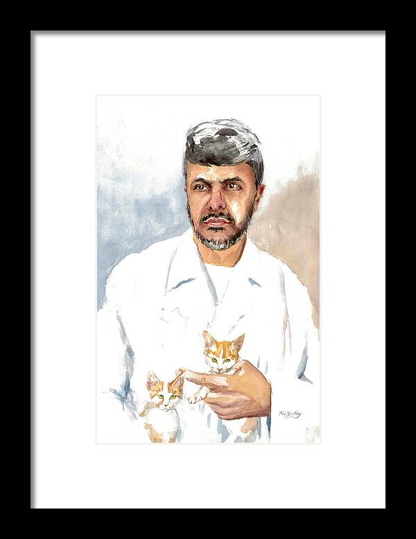 Man Framed Print featuring the painting Dr Yoossef by Mimi Boothby