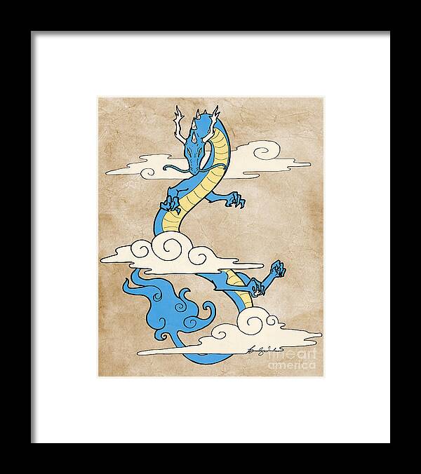 Dragon Framed Print featuring the digital art Dragon Cloud by Brandy Woods