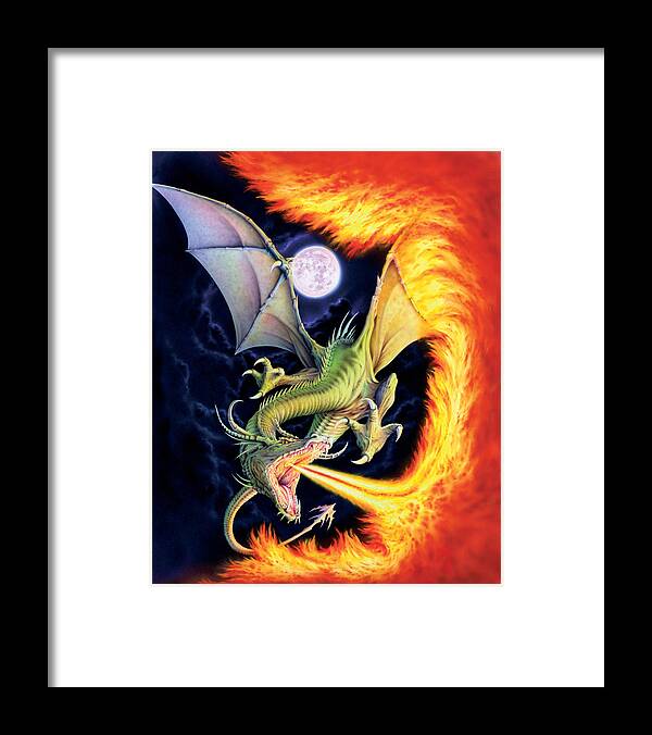 Dragon Framed Print featuring the photograph Dragon Fire by MGL Meiklejohn Graphics Licensing