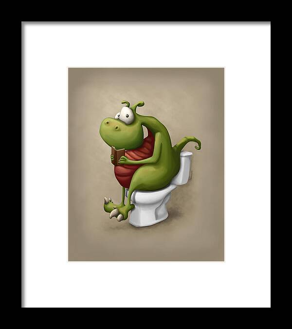 Toilet Framed Print featuring the digital art Dragon number 2 by Tooshtoosh