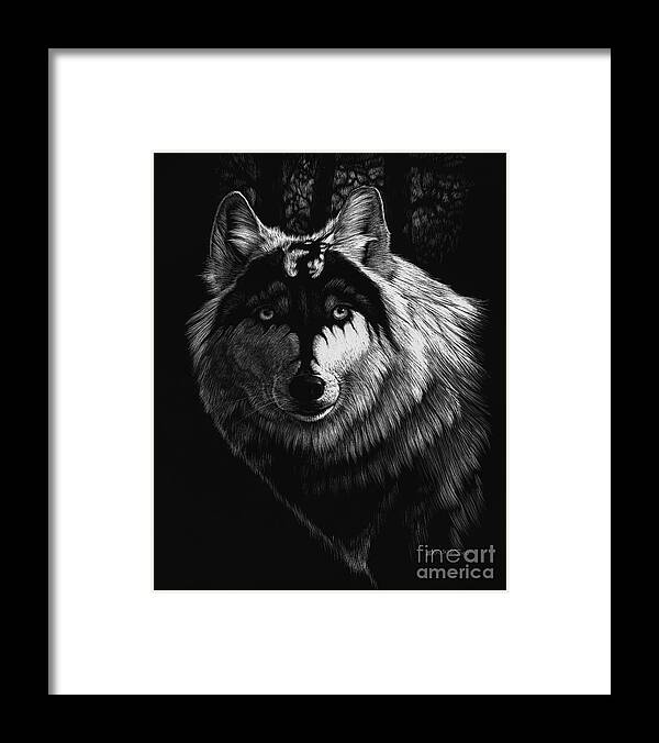 Wolf Framed Print featuring the painting Dragon Wolf by Stanley Morrison