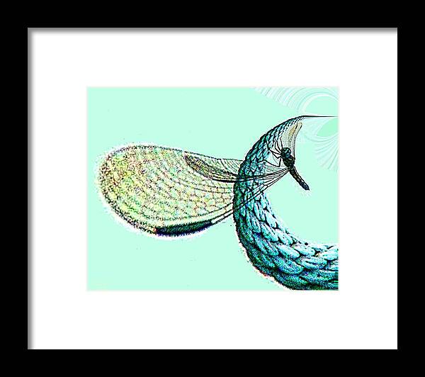 Dragonfly Framed Print featuring the painting Dragonfly by Cliff Wilson