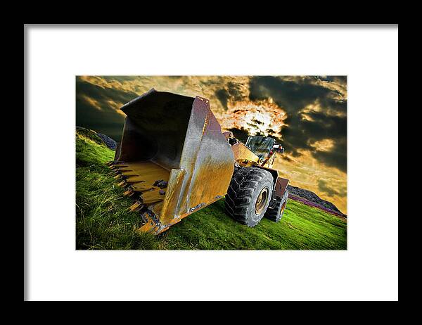 Wheel Loader Framed Print featuring the photograph Dramatic Loader by Meirion Matthias
