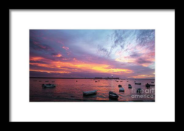 Nature Framed Print featuring the photograph Dramatic Sky at Dusk La Caleta Cadiz Spain by Pablo Avanzini