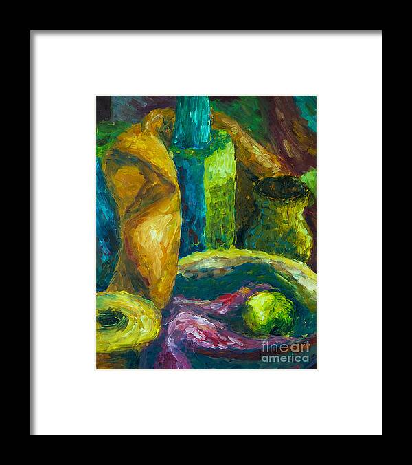 Still Life Framed Print featuring the painting Drapes and Shapes by Angelique Bowman