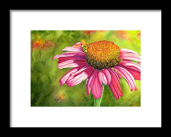 Large Floral Framed Print featuring the painting Drawn In by Lori Taylor