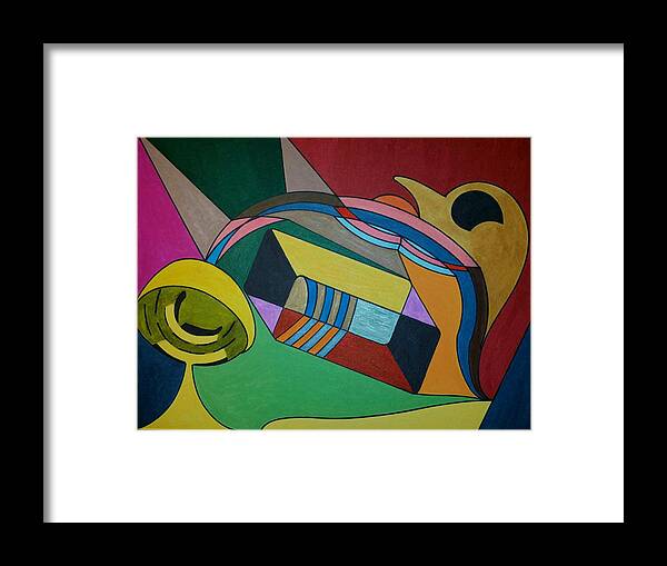 Geometric Art Framed Print featuring the painting Dream 306 by S S-ray