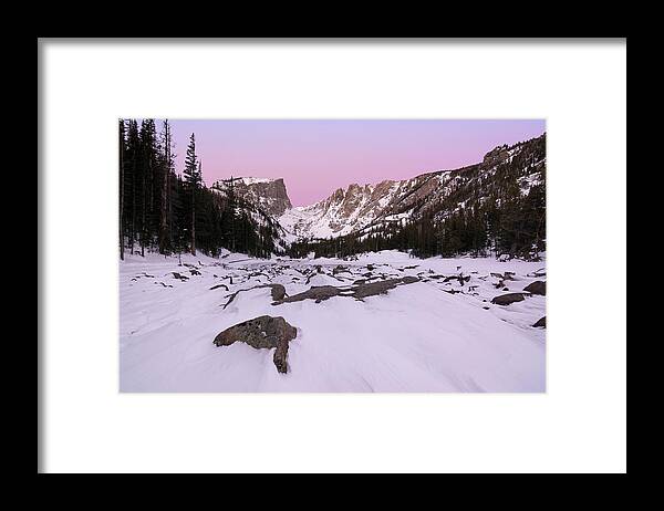 Dream Lake Framed Print featuring the photograph Dream Lake - Pre Dawn by Aaron Spong