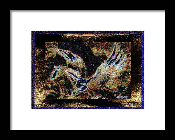 Chromatic Poetics Framed Print featuring the mixed media Dream of the Horse with Painted Wings by Aberjhani