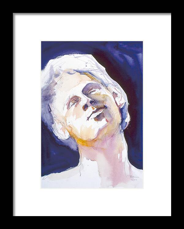 Headshot Framed Print featuring the painting Dreaming by Barbara Pease