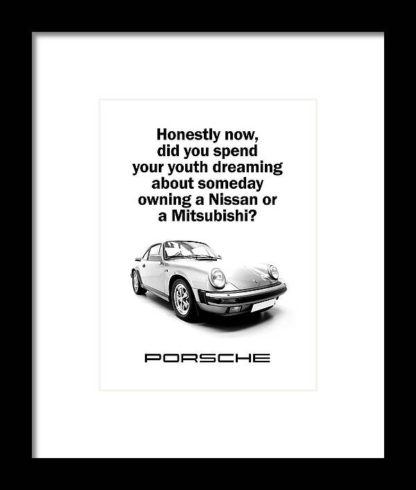 Porsche Framed Print featuring the photograph Dreaming of a Porsche by Mark Rogan