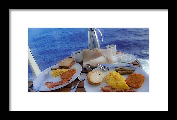 Breakfast Framed Print featuring the photograph Dreaming of Breakfast at Sea by DigiArt Diaries by Vicky B Fuller