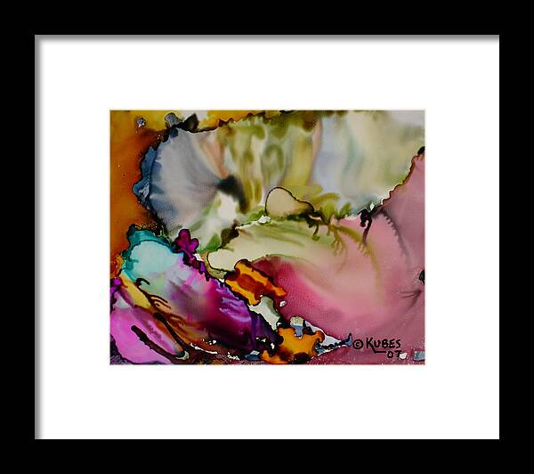Abstract Framed Print featuring the painting Dreaming by Susan Kubes