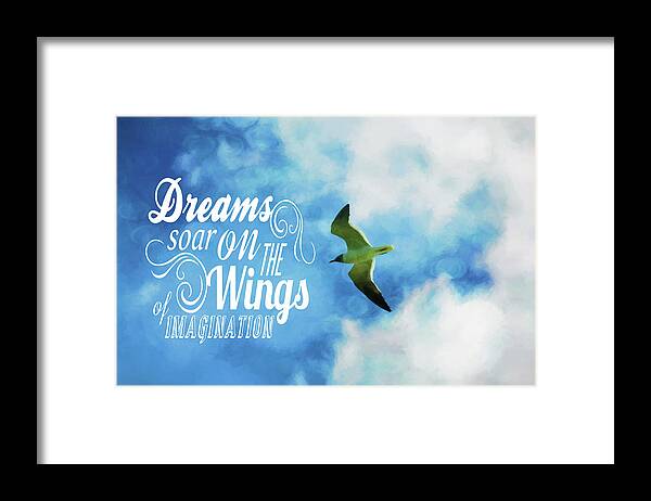 Skyscapes Framed Print featuring the photograph Dreams On Wings by Jan Amiss Photography