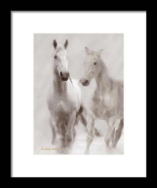 Horses Framed Print featuring the photograph Dreamy Horses by Michele A Loftus