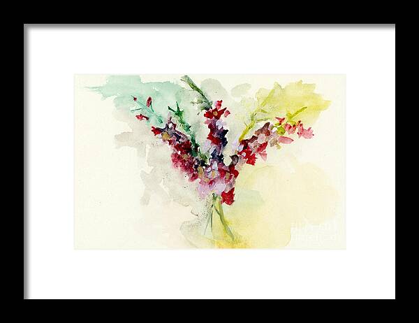 Bouquet Framed Print featuring the painting Dreamy Orchid Bouquet by Lauren Heller