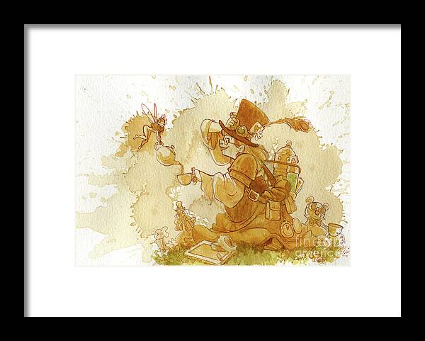 Steampunk Framed Print featuring the painting Dress Up by Brian Kesinger
