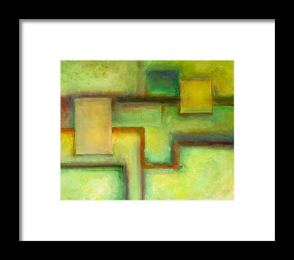 Abstract Framed Print featuring the painting Drifting In and Out by Angelique Bowman