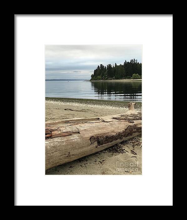 Driftwood Framed Print featuring the photograph Driftwood and water by LeLa Becker