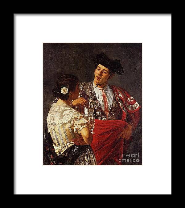 Mary Cassatt Framed Print featuring the painting Drink with bullfighter by MotionAge Designs