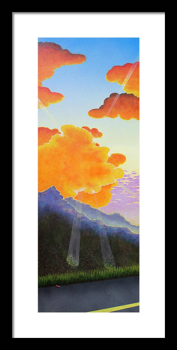 Sunset Framed Print featuring the painting Drive By by Jack Malloch