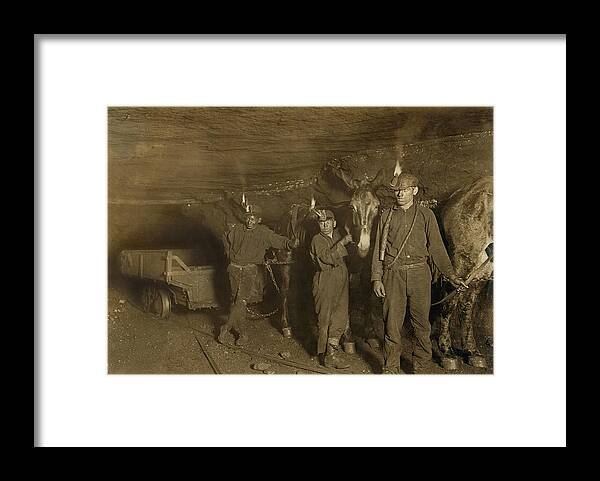 History Framed Print featuring the photograph Drivers And Mules With Young Laborers by Everett