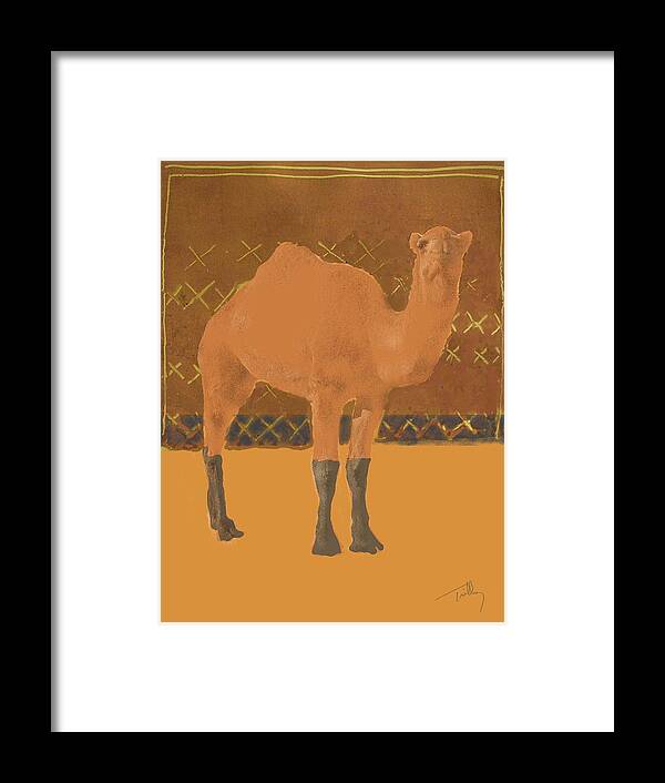 Camel Framed Print featuring the painting Dromedary by Thomas Tribby