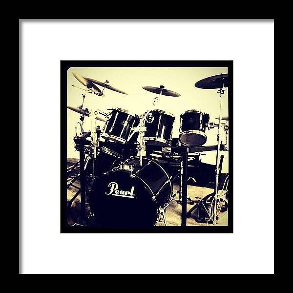 Brazil Framed Print featuring the photograph #drums #bateria #pearl #rock #rocknroll by Marco Santos