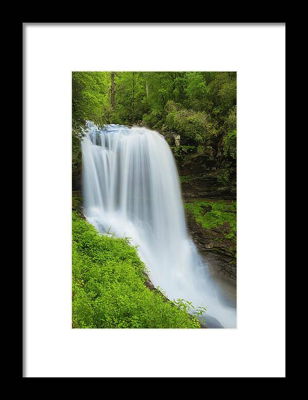 Appalachian Framed Print featuring the photograph Dry Falls in Nantahala Forest after rain by Ranjay Mitra