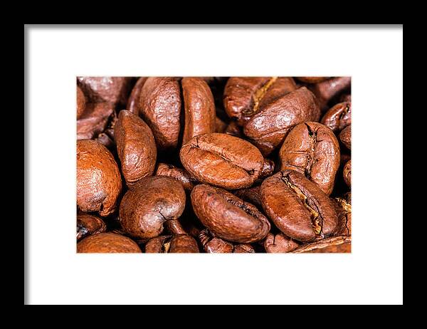 Starbucks Framed Print featuring the photograph Dry Roasted Coffee Beans by SR Green