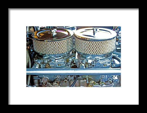 Car Framed Print featuring the photograph Dual Carbs by Ira Marcus