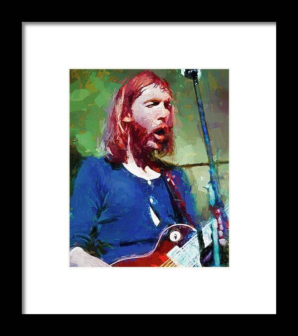Duane Allman Framed Print featuring the mixed media Duane Allman by Mal Bray