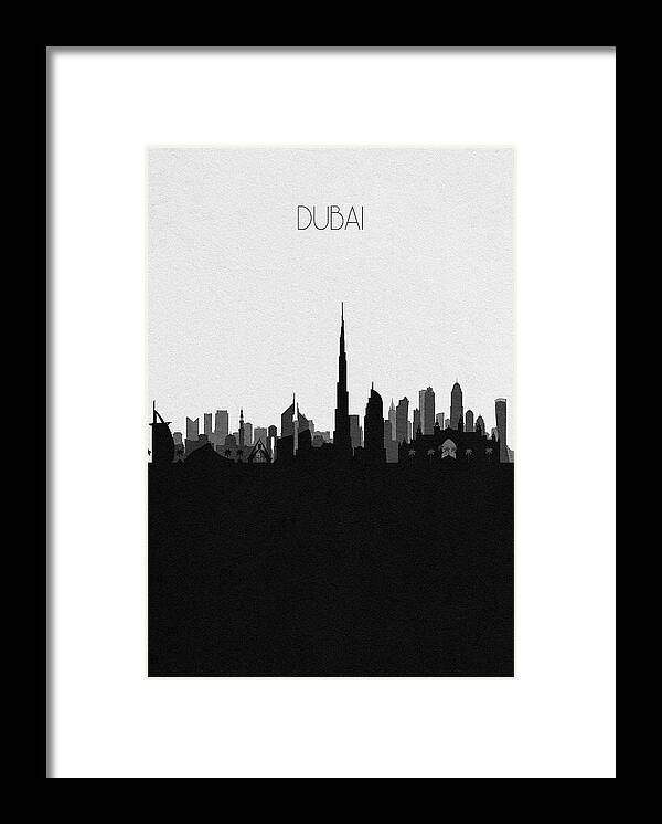 Dubai Framed Print featuring the digital art Dubai Cityscape Art by Inspirowl Design