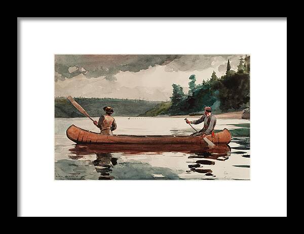 Winslow Homer Framed Print featuring the painting Duck hunting by Winslow Homer