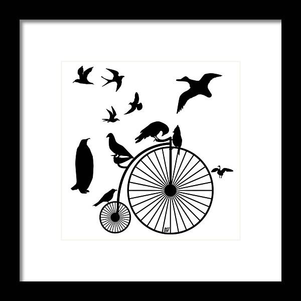 Birds Framed Print featuring the digital art Dude the Birds are Flocking Transparent Background by Barbara St Jean