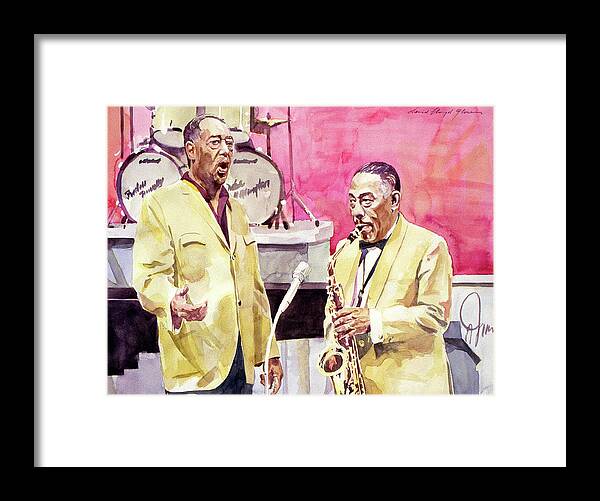Jazz Framed Print featuring the painting Duke Ellington and Johnny Hodges by David Lloyd Glover