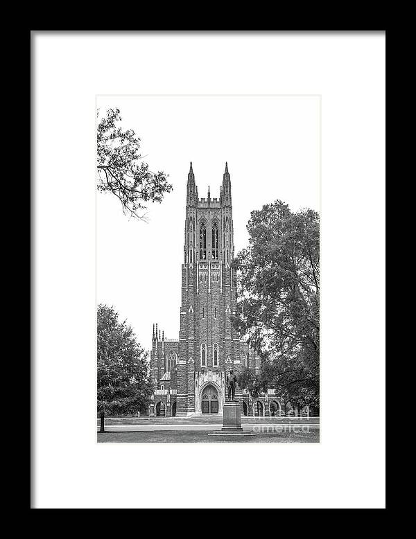 Duke University Framed Print featuring the photograph Duke University Chapel by University Icons