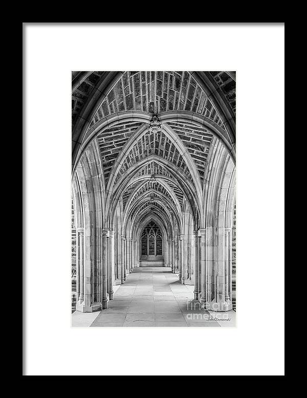Duke University Framed Print featuring the photograph Duke University Stone Arches by University Icons
