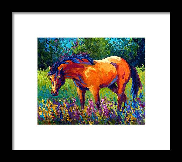 Horses Framed Print featuring the painting Dun Mare by Marion Rose