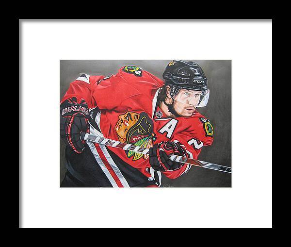 Hockey Framed Print featuring the drawing Duncan Keith by Brian Schuster