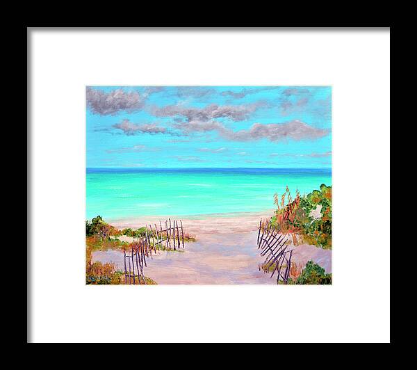 Miami Framed Print featuring the painting Dunes Beach 2 by Ken Figurski